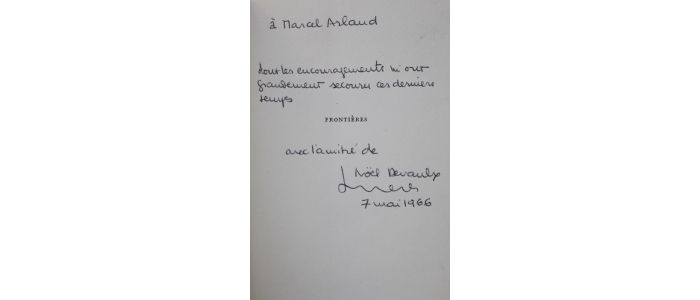 DEVAULX : Frontières - Autographe, Edition Originale - Edition-Originale.com