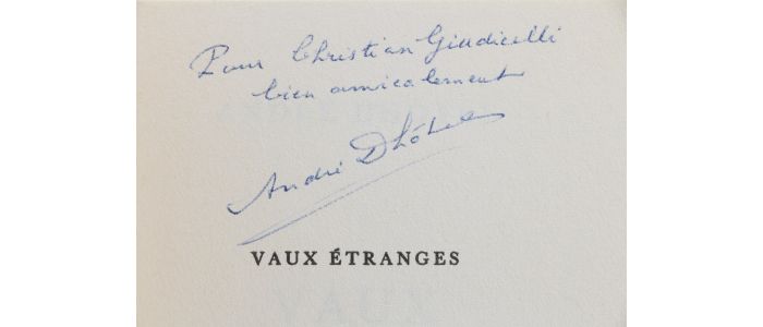DHOTEL : Vaux étranges - Signed book, First edition - Edition-Originale.com