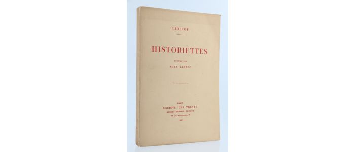 DIDEROT : Historiettes réunies par Suzy Leparc - Erste Ausgabe - Edition-Originale.com