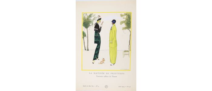 DOEUILLET : La Matinée de printemps. Costumes tailleur de Doucet (pl.36, La Gazette du Bon ton, 1914 n°4) - Erste Ausgabe - Edition-Originale.com