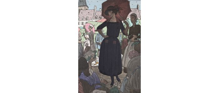 DOEUILLET : La Ménagère accomplie. Petite robe, de Doeuillet (pl.44, La Gazette du Bon ton, 1921 n°6) - Edition Originale - Edition-Originale.com