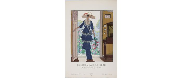 DOEUILLET : Le Soleil dans le jardin. Robe d'après-midi de Doeuillet (pl.51, La Gazette du Bon ton, 1914 n°5) - First edition - Edition-Originale.com