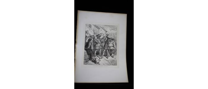 Cervantès, Don Quichotte, Celui-ci répondit pour le singe. Gravure originale sur bois debout. Tome 2, ch.25 - Edition Originale - Edition-Originale.com