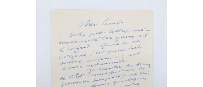 DORGELES : Lettre autographe signée adressée à Carlo Rim alors mobilisé comme infirmier militaire dans un hôpital du Gard - Signed book, First edition - Edition-Originale.com