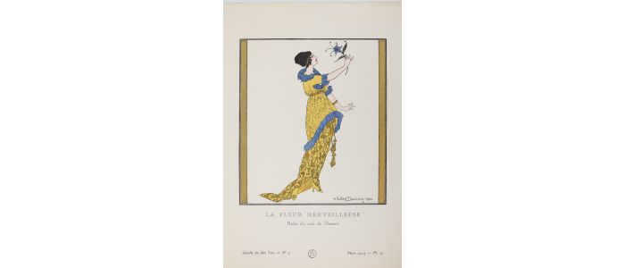 DOUCET : La Fleur merveilleuse. Robe du soir de Doucet (pl.25, La Gazette du Bon ton, 1914 n°3) - Erste Ausgabe - Edition-Originale.com