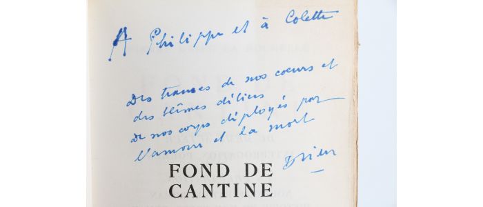 DRIEU LA ROCHELLE : Fond de cantine - Libro autografato, Prima edizione - Edition-Originale.com