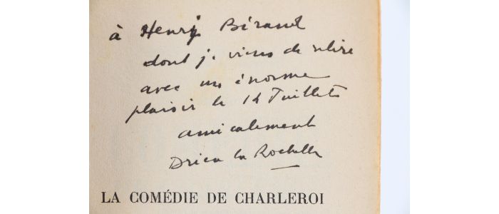 DRIEU LA ROCHELLE : La comédie de Charleroi - Signiert, Erste Ausgabe - Edition-Originale.com