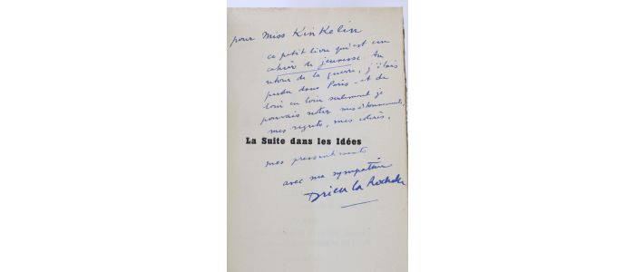 DRIEU LA ROCHELLE : La suite dans les idées - Signed book, First edition - Edition-Originale.com