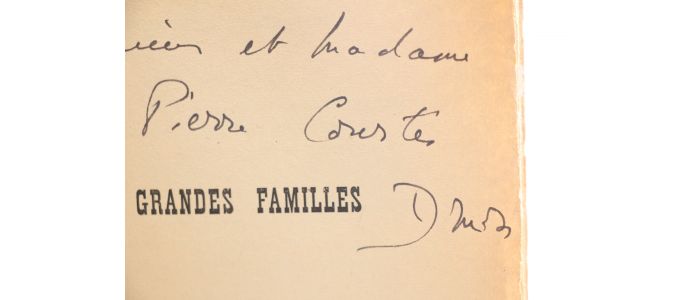 DRUON : Les grandes Familles - Autographe, Edition Originale - Edition-Originale.com