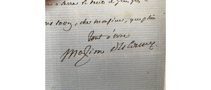 DU CAMP : Lettre autographe signée portrait du Baron de Cormenin - Libro autografato - Edition-Originale.com