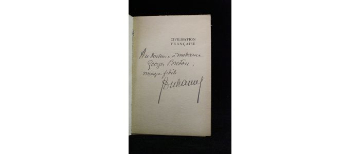 DUHAMEL : Civilisation française  - Autographe, Edition Originale - Edition-Originale.com