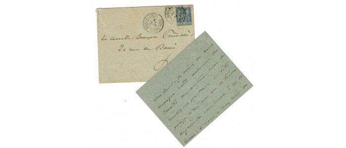 DUMAS FILS : Carte autographe signée adressée au comte Joseph Primoli - Signiert, Erste Ausgabe - Edition-Originale.com