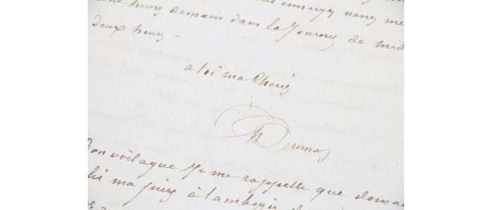 DUMAS : Lettre autographe signée à son amante Marie Richon : 