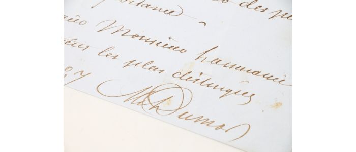 DUMAS : Lettre autographe signée lors de la faillite du Théâtre historique : 