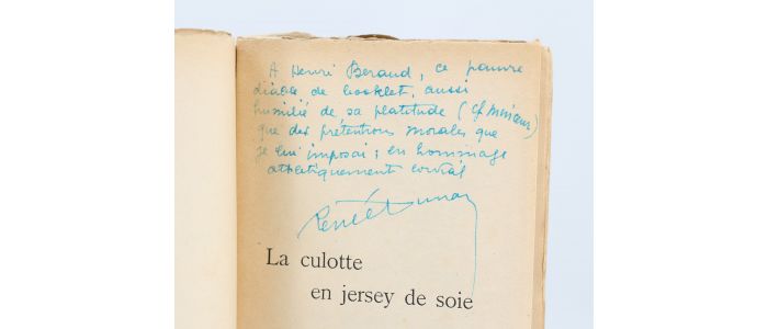 DUNAN : La culotte en jersey de soie - Signed book, First edition - Edition-Originale.com