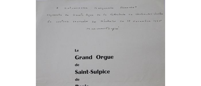 DUPRE : Le grand orgue de Saint-Sulpice de Paris construit par Aristide Cavaillé-Coll en 1862 - Signed book, First edition - Edition-Originale.com