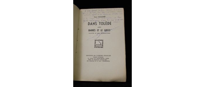 DUQUAIRE : Dans Tolède avec Barrès et Le Greco - Signed book, First edition - Edition-Originale.com