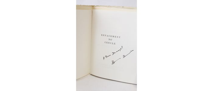 DUROCHER : Effacement du cercle - Autographe, Edition Originale - Edition-Originale.com