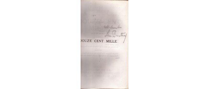 DURTAIN : Douze cent mille - Autographe, Edition Originale - Edition-Originale.com