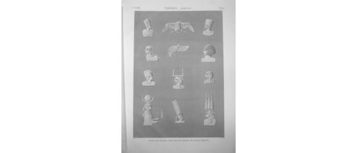 DESCRIPTION DE L'EGYPTE.  Thèbes. Karnak. Détails de figures tirés des bas-reliefs de divers édifices. (ANTIQUITES, volume III, planche 67) - First edition - Edition-Originale.com