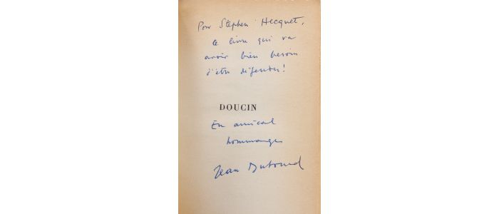 DUTOURD : Doucin - Exemplaire de Stephen Hecquet - Signed book, First edition - Edition-Originale.com