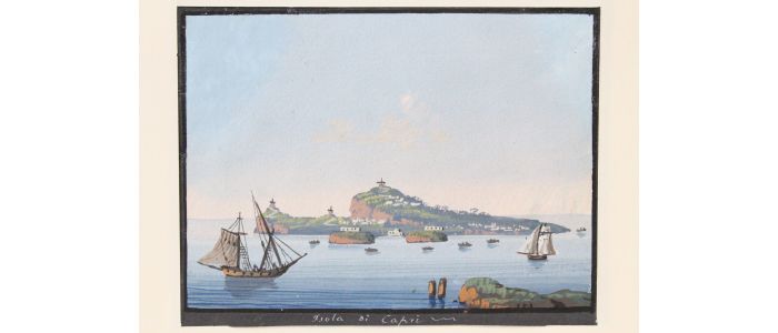 [ECOLE NAPOLITAINE] Vue de l'île de Capri - Autographe, Edition Originale - Edition-Originale.com