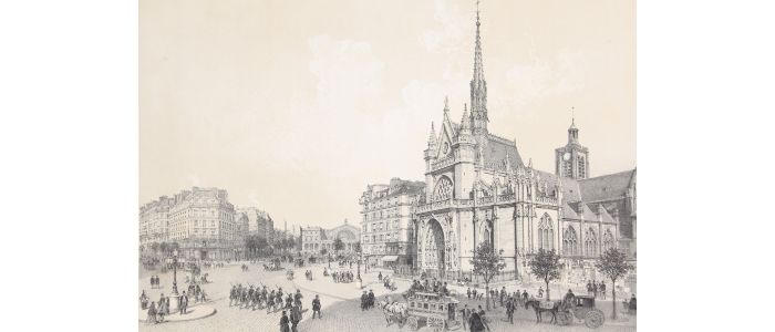 Eglise St Laurent  - Paris et ses ruines, Lithographie originale - Prima edizione - Edition-Originale.com