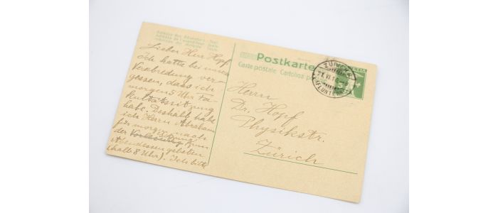 EINSTEIN : Carte postale autographe signée adressée au Professeur Ludwig Hopf - Signed book, First edition - Edition-Originale.com