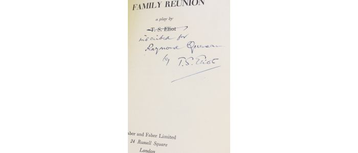 ELIOT : The family reunion - Libro autografato, Prima edizione - Edition-Originale.com