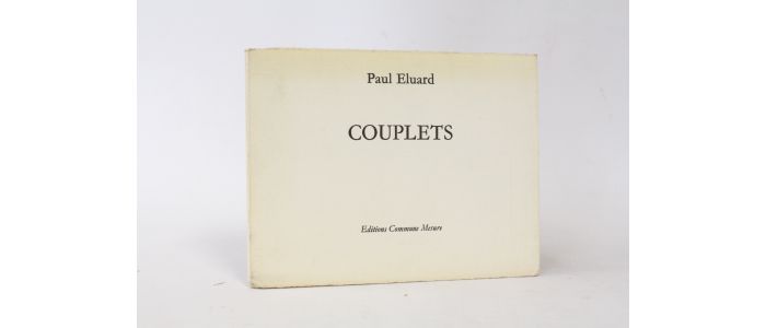 ELUARD : Couplets - Erste Ausgabe - Edition-Originale.com