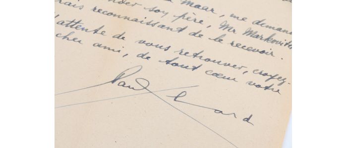 ELUARD : Lettre autographe signée adressée à Marco Ristic fondateur du surréalisme serbe - Signiert, Erste Ausgabe - Edition-Originale.com