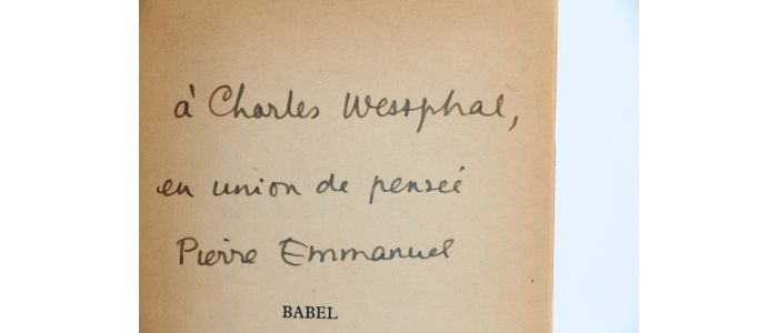 EMMANUEL : Babel - Libro autografato, Prima edizione - Edition-Originale.com