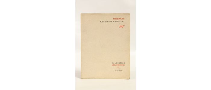 EMMANUEL : Orphiques - Erste Ausgabe - Edition-Originale.com