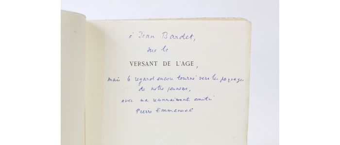 EMMANUEL : Versant de l'âge - Autographe, Edition Originale - Edition-Originale.com