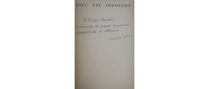 FABRE : Dieu est innocent et Notes sur un tragique et une tragédie par Paul Valéry - Libro autografato, Prima edizione - Edition-Originale.com