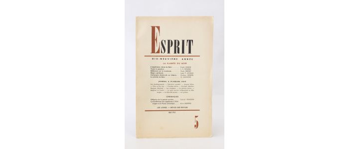 FANON : L'expérience vécue du noir  - In Esprit N°179 de la 19ème année - Prima edizione - Edition-Originale.com