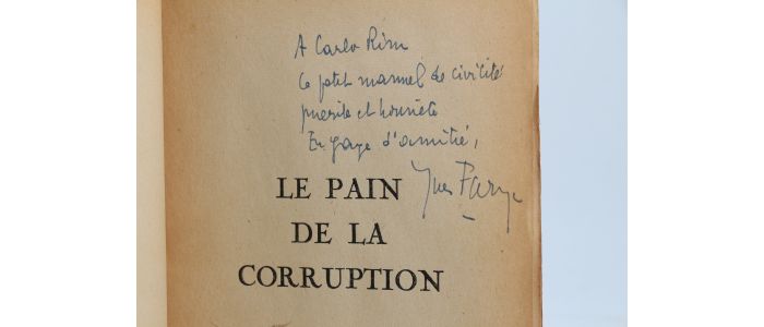 FARGE : Le pain de la corruption - Signiert, Erste Ausgabe - Edition-Originale.com