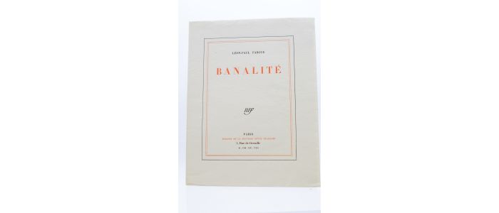 FARGUE : Banalité - Edition Originale - Edition-Originale.com