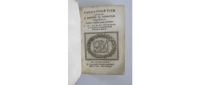 FERRARIO : Pythagorae vita - Prima edizione - Edition-Originale.com