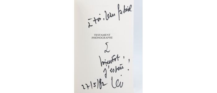 FERRE : Testament phonographe - Autographe, Edition Originale - Edition-Originale.com