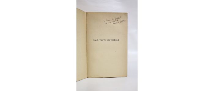 FONDANE : Faux traité d'esthétique - Signed book, First edition - Edition-Originale.com