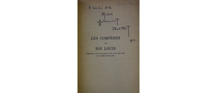 FORT : Les compères du roi Louis - Autographe, Edition Originale - Edition-Originale.com