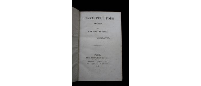 FOUDRAS : Chants pour tous - Prima edizione - Edition-Originale.com