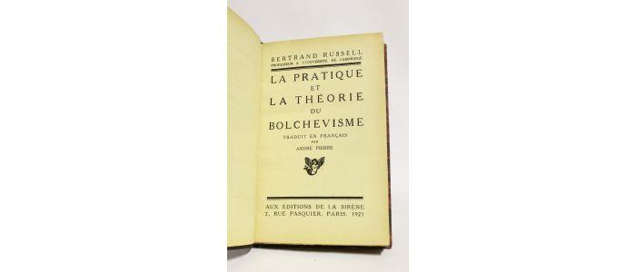 RUSSELL : La pratique et la théorie du Bolchévisme - Prima edizione - Edition-Originale.com