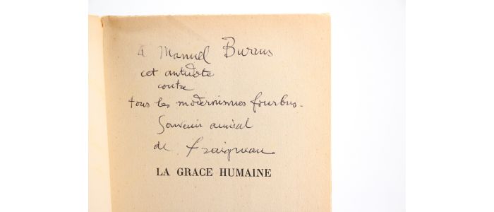 FRAIGNEAU : La grâce humaine - Autographe, Edition Originale - Edition-Originale.com