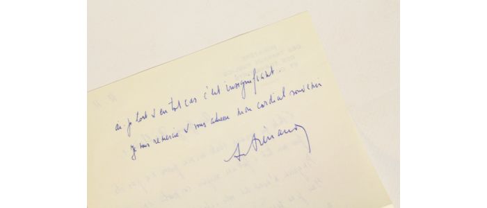 FRENAUD : Lettre autographe signée à Georges Raillard sur sa poésie - Signed book, First edition - Edition-Originale.com