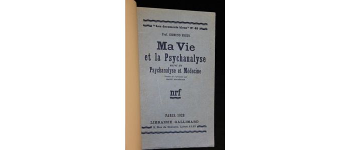 FREUD : Ma vie et la psychanalyse suivi de Psychanalyse et médecine - Erste Ausgabe - Edition-Originale.com