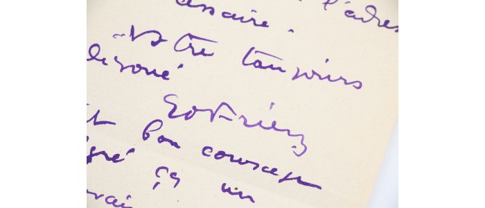 FRIESZ : Lettre autographe datée et signée à son ami l'éditeur, galeriste et marchand d'art Louis Soullié - Autographe, Edition Originale - Edition-Originale.com