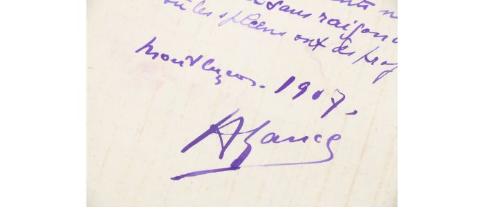 GANCE : Poème autographe de jeunesse daté et signé d'Abel Gance intitulé 