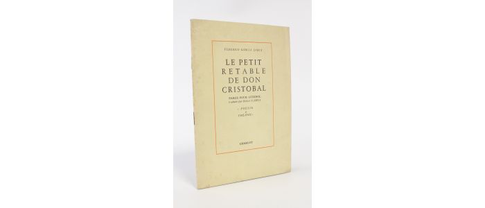GARCIA LORCA : Le petit retable de Don Cristobal - Prima edizione - Edition-Originale.com